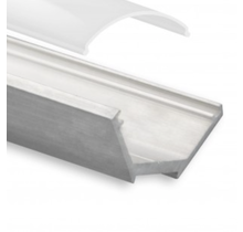 LED Aluminium-Hohlkammerprofil 2000mm mit halbrunder Abdeckung 22,63mm x 8,06mm – C25ALU, ideal für LED-Streifen, Montagezubehör, Beleuchtungssysteme, präzise Kantenschutzlösung