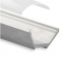 LED Eckprofil 2m mit halbrunder Abdeckung 22,63x8,06mm für LED Streifen - C25ALU
