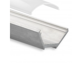 LED Eckprofil 2m mit halbrunder Abdeckung 22,63x8,06mm für LED Streifen - C25ALU