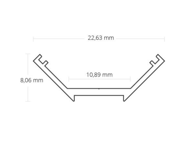 LED Aluminium-Hohlkammerprofil 2000mm mit halbrunder Abdeckung 22,63mm x 8,06mm – C25ALU, ideal für LED-Streifen, Montagezubehör, Beleuchtungssysteme, präzise Kantenschutzlösung LED Aluminium-Hohlkammerprofil 2000mm mit halbrunder Abdeckung 22,63mm x 8,06mm – C25ALU, ideal für LED-Streifen, Montagezubehör, Beleuchtungssysteme, präzise Kantenschutzlösung
