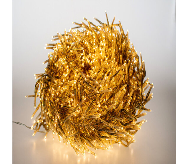 22 Meter LED Cluster Lichterkette – 3000 warmweiße & kaltweiße LEDs – 8 Lichtmodi – transparente Kabelfarbe – Innen- & Außenbeleuchtung – IP44 Schutzklasse