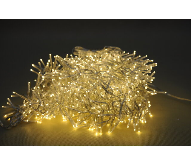 22 Meter LED Cluster Lichterkette – 3000 warmweiße & kaltweiße LEDs – 8 Lichtmodi – transparente Kabelfarbe – Innen- & Außenbeleuchtung – IP44 Schutzklasse