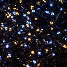 Cluster Weihnachtsbeleuchtung Dual Color Warmweiß & Weiß 1512 LED 8,5m Schwarz IP44