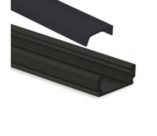 Schwarzes 6-Meter-LED-Aluminiumprofil 6 x 1 Meter, 16,80 mm x 6,47 mm – 01SCHWARZ mit schwarzer Abdeckung – 12 Endkappen & 12 Montageklammern für LED-Streifen Schwarzes 6-Meter-LED-Aluminiumprofil 6 x 1 Meter, 16,80 mm x 6,47 mm – 01SCHWARZ mit schwarzer Abdeckung – 12 Endkappen & 12 Montageklammern für LED-Streifen