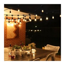 Verlängerbare LED Party-Lichterkette 10m mit 20 E27 Lampen – Außen Prikkabel