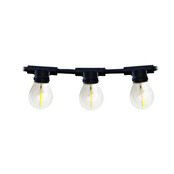 20m koppelbare LED-Lichterkette mit 20 E27-Fassungen – IP44 wetterfest, 230V, 20W, 3000K warmweiß, inkl. Steckverbinder & Verlängerungskabel für Garten, Terrasse & Events
