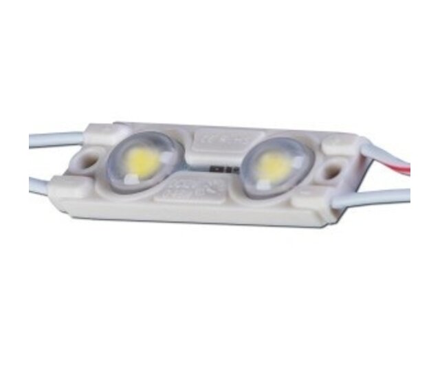 12V LED-Modul 0,96W, 6000-7000K, IP67, MLD-2835-2W-LENS, 50 Stück – Wasserdichtes SMD 2835 LED-Modul, kaltweiß, für Innen- und Außenbeleuchtung