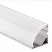 LED Streifen Aluminium-Hohlkammerprofil 1000mm, 40x40mm, mit gebogener Abdeckung – CXL19 gebogen, für LED-Beleuchtung, Montagezubehör, diffuses Licht, 1 Meter