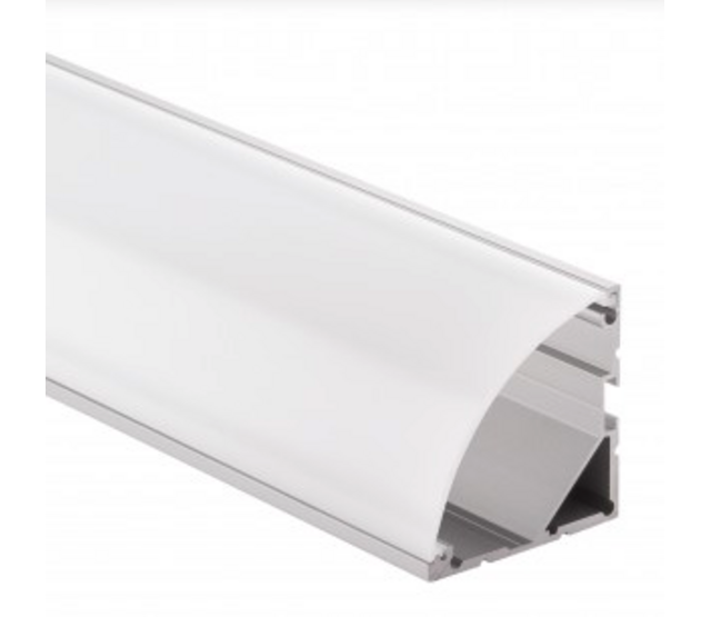 LED Streifen Aluminium-Hohlkammerprofil 1000mm, 40x40mm, mit gebogener Abdeckung – CXL19 gebogen, für LED-Beleuchtung, Montagezubehör, diffuses Licht, 1 Meter