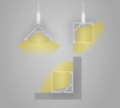 LED Streifen Aluminium-Hohlkammerprofil 1000mm, 40x40mm, mit gebogener Abdeckung – CXL19 gebogen, für LED-Beleuchtung, Montagezubehör, diffuses Licht, 1 Meter