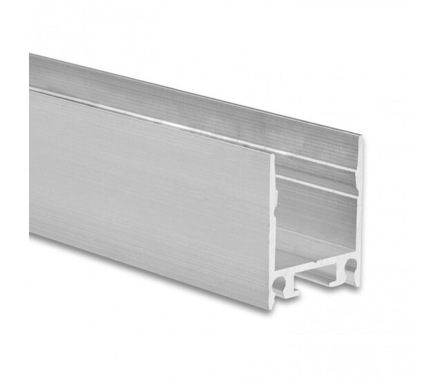 2m LED-Aluprofil mit opaler Klickabdeckung 18,5 mm x 23 mm für LED-Streifen – 18.2ALU – Hochwertiges Aluminiumprofil für indirekte Beleuchtung, 18,5 mm Nutbreite, 23 mm Höhe, inklusive Diffusor