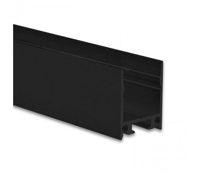 Schwarzes LED-Aluminiumprofil 200 cm mit opaker Klickabdeckung 18,5 mm x 23 mm für LED-Streifen – 18.2SCHWARZ – Montagefreundlich, diffuses Licht, hochwertige Verarbeitung Schwarzes LED-Aluminiumprofil 200 cm mit opaker Klickabdeckung 18,5 mm x 23 mm für LED-Streifen – 18.2SCHWARZ – Montagefreundlich, diffuses Licht, hochwertige Verarbeitung