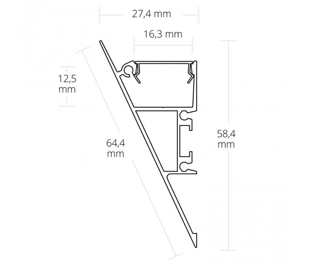Wandprofiel für LED-Streifen, 1 Meter, weiß, opal Abdeckung, 27,4 mm x 58,4 mm, W13WEISS – Ideal für indirekte Beleuchtung, Decken- oder Wandmontage, hochwertige Aluminiumausführung Wandprofiel für LED-Streifen, 1 Meter, weiß, opal Abdeckung, 27,4 mm x 58,4 mm, W13WEISS – Ideal für indirekte Beleuchtung, Decken- oder Wandmontage, hochwertige Aluminiumausführung