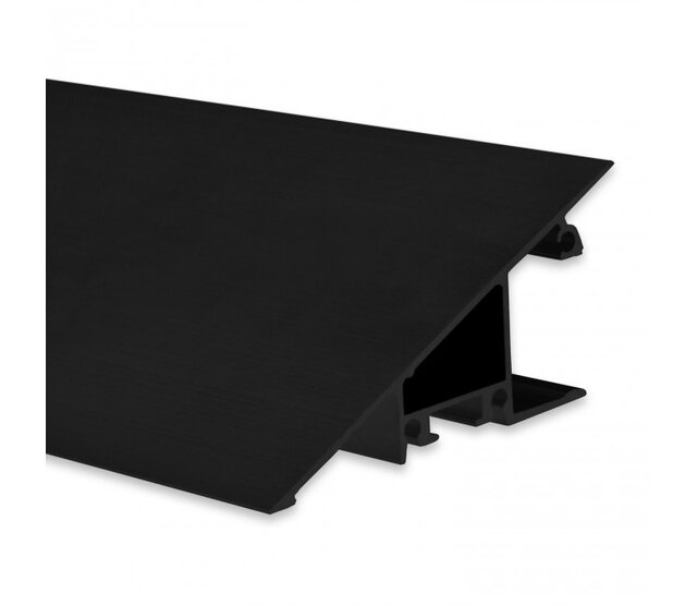 Schwarzes LED-Wandprofil 1 Meter mit Opal-Abdeckung 27,4 mm x 58,4 mm für LED-Streifen – W13ZWART, Aluminium, diffuses Licht, Montagezubehör inklusive Schwarzes LED-Wandprofil 1 Meter mit Opal-Abdeckung 27,4 mm x 58,4 mm für LED-Streifen – W13ZWART, Aluminium, diffuses Licht, Montagezubehör inklusive