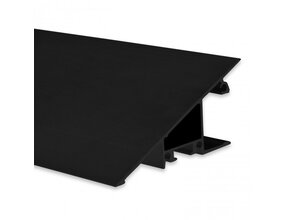 Schwarzes LED Wandprofil 2m mit opaler Abdeckung 27,4x58,4mm – W13SCHWARZ
