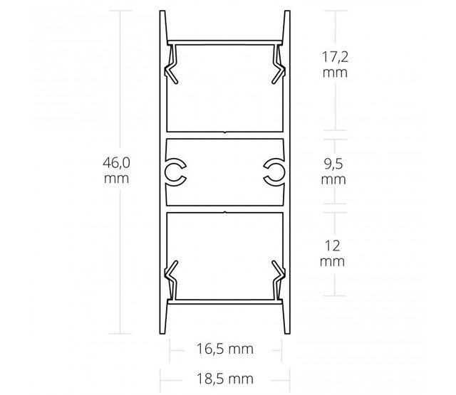 LED Aluminiumprofil Up Down 2 Meter – 46 mm x 18,5 mm mit Abdeckung für LED Streifen – UpDown10ALU – Hochwertiges Profil für indirekte Beleuchtung LED Aluminiumprofil Up Down 2 Meter – 46 mm x 18,5 mm mit Abdeckung für LED Streifen – UpDown10ALU – Hochwertiges Profil für indirekte Beleuchtung