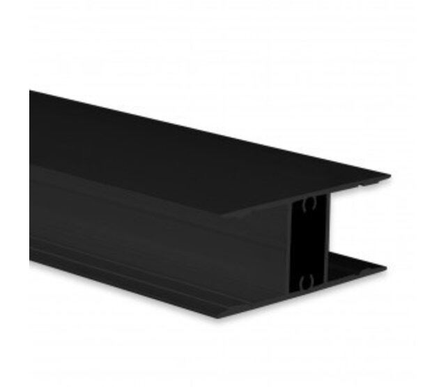 LED Aluminiumprofil Up Down - 2 Meter, 46 mm x 18,5 mm, mit Abdeckung, für LED Streifen, schwarz, UpDown10Zwart – Hochwertiges Profil für indirekte Beleuchtung