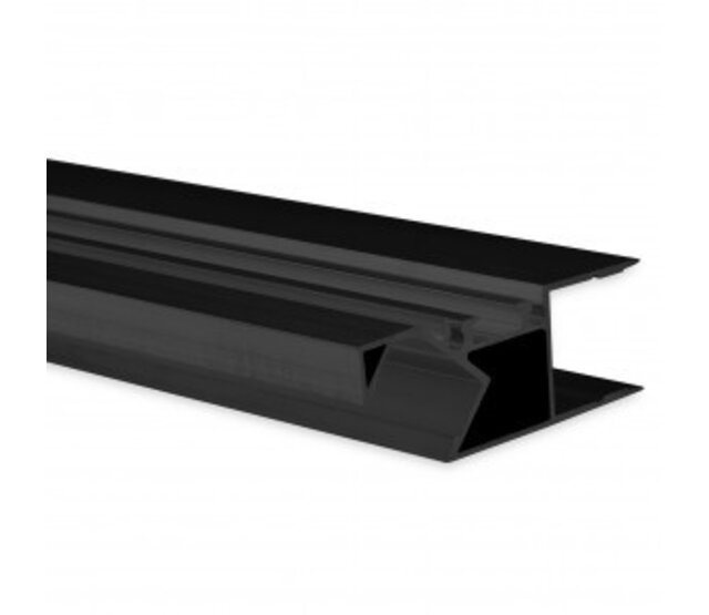 LED Aluminiumprofil Up Down - 2 Meter, 50 mm x 18,5 mm, mit Abdeckung - UpDown04 Schwarz - Ideal für LED Streifen, Beleuchtungslösungen, Innen- und Außenbereich