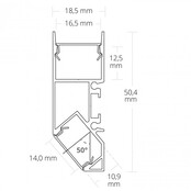 LED Aluminiumprofil Up Down - 2 Meter mit Abdeckung 50 mm x 18,5 mm für LED Streifen - UpDown04Wit, optimiert für indirekte Beleuchtung, inklusive Diffusor, ideal für moderne Raumgestaltung LED Aluminiumprofil Up Down - 2 Meter mit Abdeckung 50 mm x 18,5 mm für LED Streifen - UpDown04Wit, optimiert für indirekte Beleuchtung, inklusive Diffusor, ideal für moderne Raumgestaltung