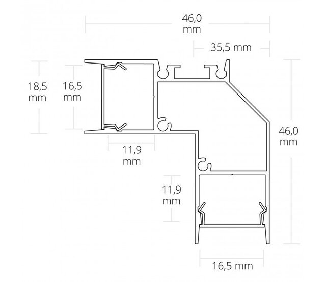 Endkappe für UP/DOWN 05 schwarz LED-Leiste inkl. Montageschraube – 5 mm, passend für LED-Streifen, IP20, 12V/24V, einfache Installation