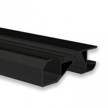 Schwarzes LED Einbauprofil 2m mit Schräge 18,8x65mm F6SCHWARZ für LED Streifen