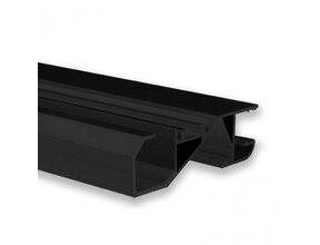 Schwarzes LED Einbauprofil 2m mit Schräge 18,8x65mm F6SCHWARZ für LED Streifen