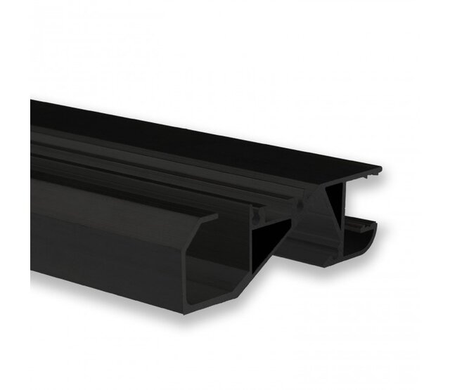 Schwarzes LED-Einbauprofil 2 Meter mit Schrägfläche 18,8 mm x 65 mm für LED-Streifen, F6SCHWARZ – Hochwertiges Aluminiumprofil für indirekte Beleuchtung, präzise Maße nach DIN-Norm Schwarzes LED-Einbauprofil 2 Meter mit Schrägfläche 18,8 mm x 65 mm für LED-Streifen, F6SCHWARZ – Hochwertiges Aluminiumprofil für indirekte Beleuchtung, präzise Maße nach DIN-Norm