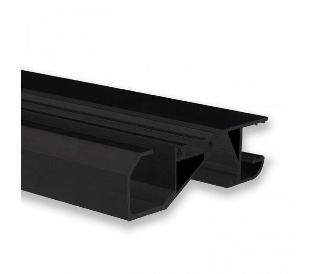 Schwarzes LED-Einbauprofil 2 Meter mit Schrägfläche 18,8 mm x 65 mm für LED-Streifen, F6SCHWARZ – Hochwertiges Aluminiumprofil für indirekte Beleuchtung, präzise Maße nach DIN-Norm Schwarzes LED-Einbauprofil 2 Meter mit Schrägfläche 18,8 mm x 65 mm für LED-Streifen, F6SCHWARZ – Hochwertiges Aluminiumprofil für indirekte Beleuchtung, präzise Maße nach DIN-Norm