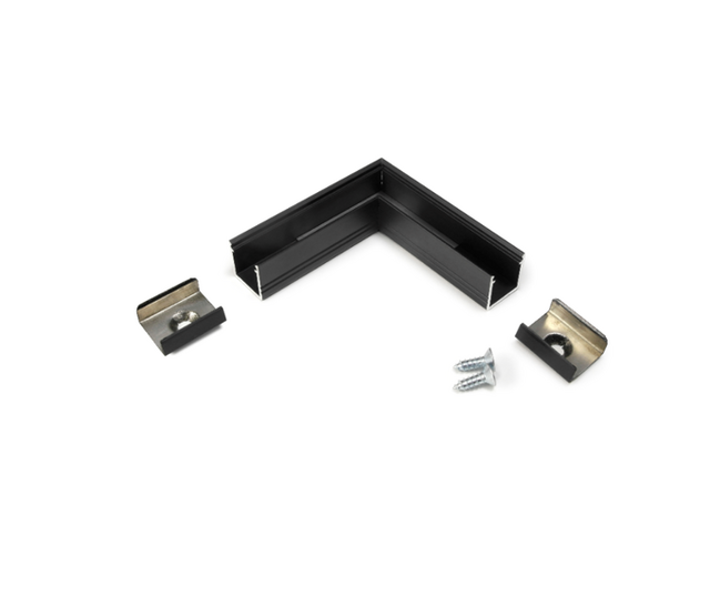 Schwarzes LED-Profil Eckverbinder für SLIM200ZWART LED-Profile – Präzise 90°-Verbindung für LED-Streifen, 20 mm Breite, Aluminium, optimale Lichtführung Schwarzes LED-Profil Eckverbinder für SLIM200ZWART LED-Profile – Präzise 90°-Verbindung für LED-Streifen, 20 mm Breite, Aluminium, optimale Lichtführung