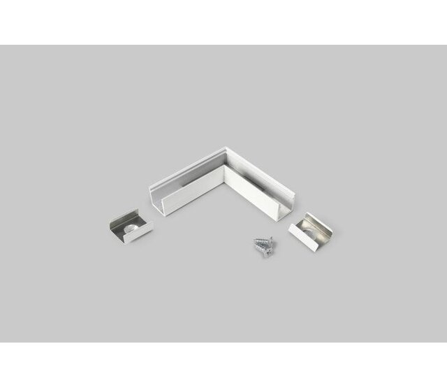Winkelverbinder für LED-Aluminiumprofile – Passend für SLIM200WEISS, 90° Eckverbinder, kompatibel mit LED Streifen, weiß, präzise Montage, 20 mm Breite, hochwertiges Aluminium, ideal für indirekte Beleuchtung