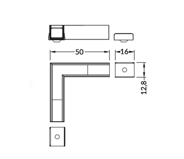 Winkelverbinder für LED-Aluminiumprofile – Passend für SLIM200WEISS, 90° Eckverbinder, kompatibel mit LED Streifen, weiß, präzise Montage, 20 mm Breite, hochwertiges Aluminium, ideal für indirekte Beleuchtung