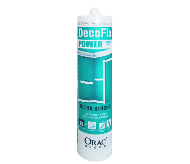 ORAC DecoFix Hydro Power Montagekleber FDP700, 290 ml – Hochleistungskleber für LED-Streifen, Sockelleisten und Dekorprofile, wasserfest, lösemittelfrei, ideal für Innen- und Außenmontage