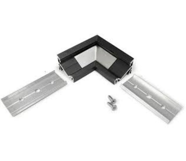 Schwarzes LED-Profil Eckverbinder für C14ZWART LED-Profile – Präzise 90°-Verbindung, kompatibel mit LED-Streifen, Aluminium, 14 mm Breite, ideal für professionelle LED-Beleuchtungslösungen