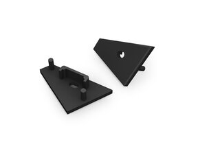 Schwarze Endkappe für LED Eckprofil C14ZWART ohne Kabeldurchführung