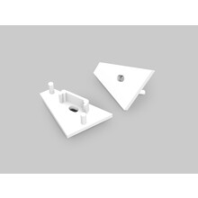 Weiße Endkappe für LED Eckprofil C14WIT mit Kabeldurchführung