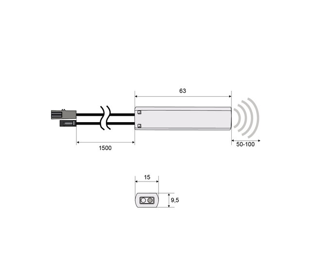 Infrarot LED-Schalter für einfarbige LED-Streifen – WUN-SO1-IR Weiß | Kompatibel mit 12V/24V DC, 6A Max. | IR-Fernbedienung, Ein/Aus-Dimmer | Ideal für Innen- und Außenbeleuchtung