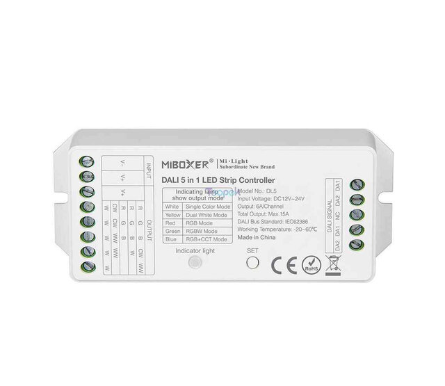 MiBoxer DALI LED Controller 5-in-1 für LED Streifen – Kompatibel mit DALI Systemen - DT8
