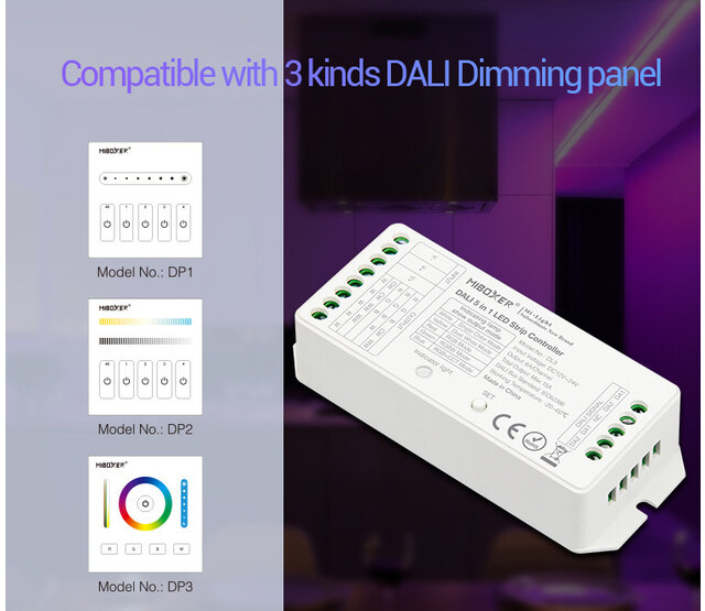MiBoxer DALI LED Controller 5-in-1 für LED Streifen – Kompatibel mit DALI Systemen - DT8
