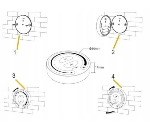 Drahtloses Dimmer-Set mit Aufputz-Wanddimmer – Milight FUT087 Fernbedienung + Controller für LED-Streifen und RGBW-Lampen, 2,4 GHz Funk, max. 1000 W, kompatibel mit Smart-Home-Systemen
