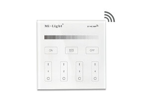 Kabellose Wandsteuerung Dual Weiß für LED-Streifen – 4 Zonen, Touch, 12V/24V kompatibel
