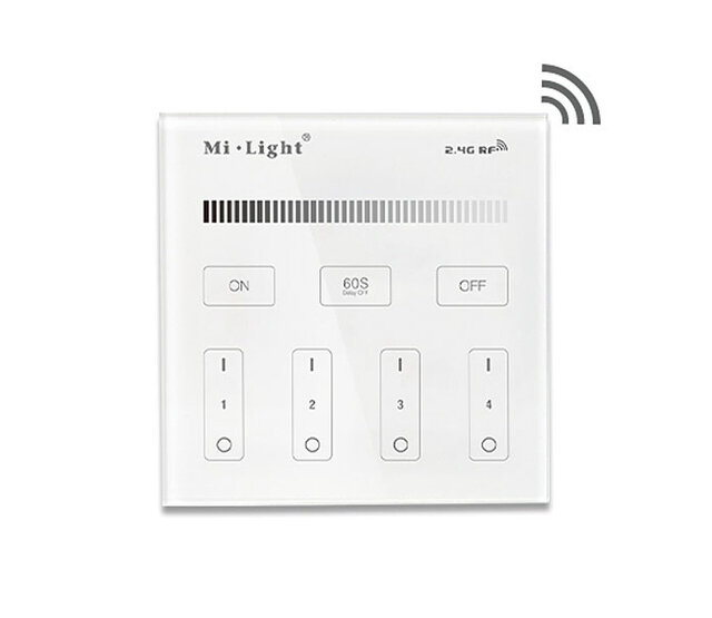 4-Zonen Helligkeits-Dimm-Smartpanel-Fernbedienung B1 Mi-Light 2.0 – Steuerung für LED-Streifen & RGBW-Lampen, 2,4 GHz Funk, kompatibel mit Smart Home, 12-24V, 255 Stufen Dimmen, deutsche Bedienungsanleitung 4-Zonen Helligkeits-Dimm-Smartpanel-Fernbedienung B1 Mi-Light 2.0 – Steuerung für LED-Streifen & RGBW-Lampen, 2,4 GHz Funk, kompatibel mit Smart Home, 12-24V, 255 Stufen Dimmen, deutsche Bedienungsanleitung