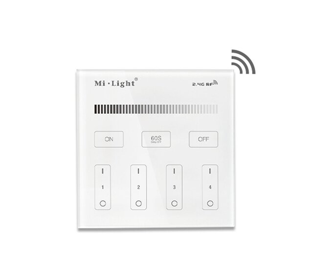 4-Zonen Helligkeits-Dimm-Smartpanel-Fernbedienung B1 Mi-Light 2.0 – Steuerung für LED-Streifen & RGBW-Lampen, 2,4 GHz Funk, kompatibel mit Smart Home, 12-24V, 255 Stufen Dimmen, deutsche Bedienungsanleitung 4-Zonen Helligkeits-Dimm-Smartpanel-Fernbedienung B1 Mi-Light 2.0 – Steuerung für LED-Streifen & RGBW-Lampen, 2,4 GHz Funk, kompatibel mit Smart Home, 12-24V, 255 Stufen Dimmen, deutsche Bedienungsanleitung