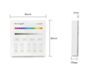LED Streifen RGB/RGBW/RGBWW Wanddimmer draadlos 4-Zonen – B3 | 24V/12V, 144W max, App-Steuerung, Touch-Bedienung, Smart Home-fähig, dimmbar, 2,4 GHz Funktechnologie LED Streifen RGB/RGBW/RGBWW Wanddimmer draadlos 4-Zonen – B3 | 24V/12V, 144W max, App-Steuerung, Touch-Bedienung, Smart Home-fähig, dimmbar, 2,4 GHz Funktechnologie