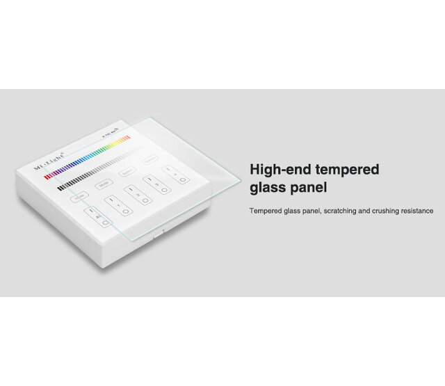 LED Streifen RGB/RGBW/RGBWW Wanddimmer draadlos 4-Zonen – B3 | 24V/12V, 144W max, App-Steuerung, Touch-Bedienung, Smart Home-fähig, dimmbar, 2,4 GHz Funktechnologie LED Streifen RGB/RGBW/RGBWW Wanddimmer draadlos 4-Zonen – B3 | 24V/12V, 144W max, App-Steuerung, Touch-Bedienung, Smart Home-fähig, dimmbar, 2,4 GHz Funktechnologie