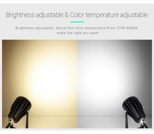 MiLight 6W LED Gartenleuchte 230V FUTC04 – RGB+CCT Außenstrahler mit 420 Lumen, 2000-6500K, Dimmbarkeit, Aluminiumgehäuse, 2 Jahre Garantie