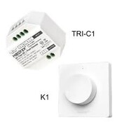 Kabelloser Phasenabschnitt-Dimmer TRI-C1WR für LED-Streifen – 12-24V DC, 6A, 72W, PWM-Steuerung, kompatibel mit 2,4 GHz RF-Fernbedienung, dimmbare LED-Beleuchtung