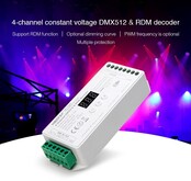 MiBOXER D4-CX DMX Controller 512 Kanäle, 4-Kanal Konstantspannung, 12-24V DC, Steuerung für RGBW LED-Streifen, DMX512 & RDM kompatibel, professionelle Lichtsteuerung