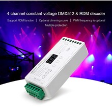 MiBOXER D4-CX DMX Controller 512 Kanäle, 4-Kanal Konstantspannung, 12-24V DC, Steuerung für RGBW LED-Streifen, DMX512 & RDM kompatibel, professionelle Lichtsteuerung