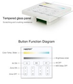 DMX Dual White CCT LED Wanddimmer - Draadlos MIBOXER X2, 2-Kanal LED-Controller für RGBW/LED-Streifen, 12-24V, 4A pro Kanal, Touch-Bedienung, App-Steuerung, dimmbar, 2700K-6500K Farbtemperatur DMX Dual White CCT LED Wanddimmer - Draadlos MIBOXER X2, 2-Kanal LED-Controller für RGBW/LED-Streifen, 12-24V, 4A pro Kanal, Touch-Bedienung, App-Steuerung, dimmbar, 2700K-6500K Farbtemperatur