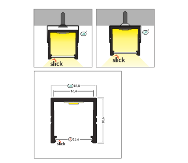LED-Aluminiumprofil 200 cm mit opaler Klickabdeckung 18,8 x 18,6 mm für LED-Streifen – 20ALU, hochwertige Beleuchtungslösung für indirektes Licht, präzise Maße, optimale Wärmeableitung LED-Aluminiumprofil 200 cm mit opaler Klickabdeckung 18,8 x 18,6 mm für LED-Streifen – 20ALU, hochwertige Beleuchtungslösung für indirektes Licht, präzise Maße, optimale Wärmeableitung